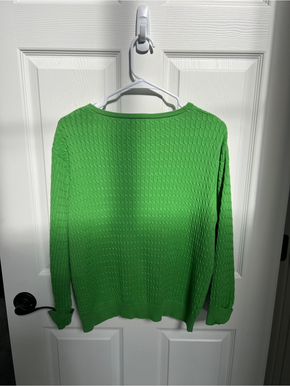 Crystal-Kobe Chartreuse Textured V-Neck Button Front Cardigan Sz M* - Picture 3 of 7